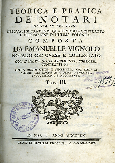 frontespizio del terzo volume