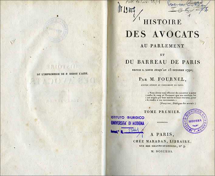 verso dell'occhietto e frontespizio del v. 1