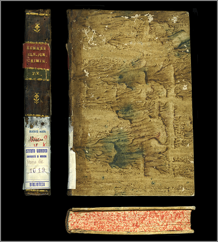 dorso, piatto ant. e taglio di piede