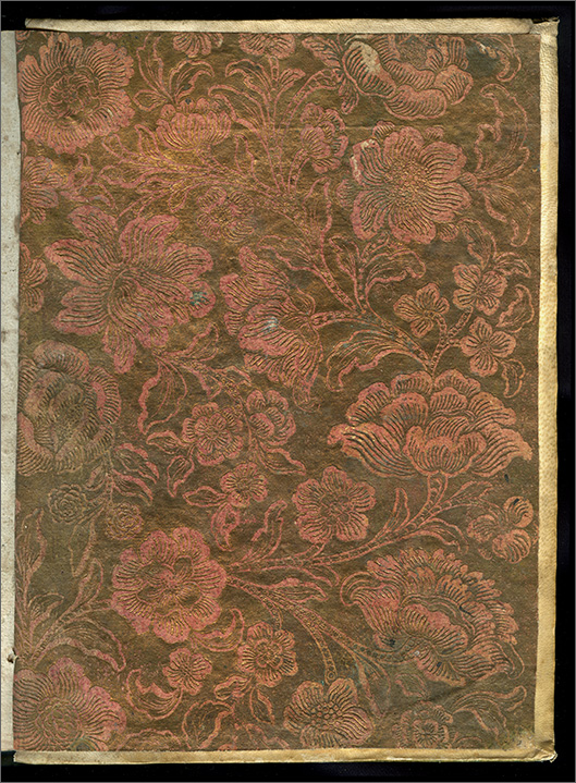 contropiatto posteriore, carta dorata e goffrata (ultimo quarto del XVIII sec.)